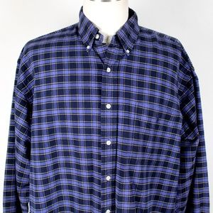 Ralph Lauren Big Shirt Blue Plaid Pocket XL
